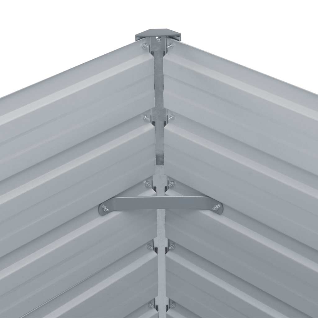 Canteiro jardim elevado 160x80x45cm aço galvanizado antracite