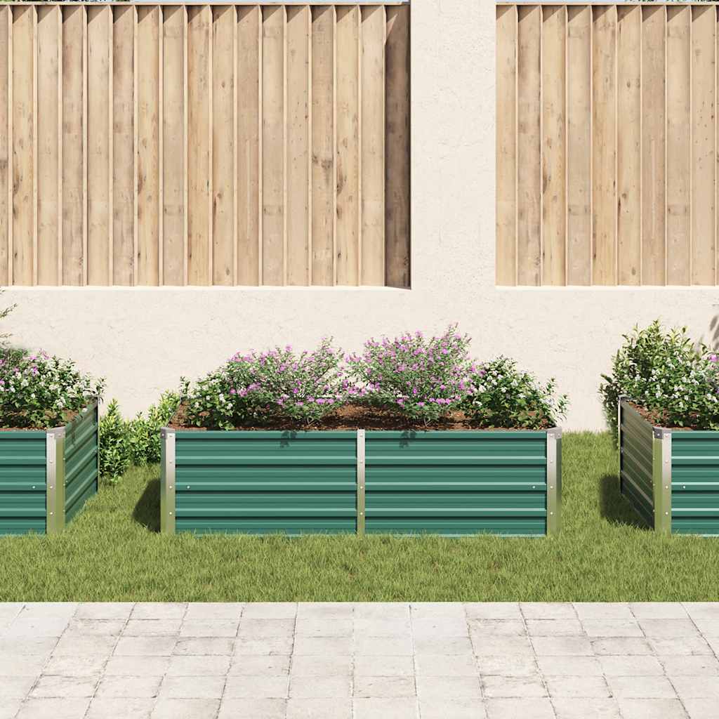 Canteiro de jardim elevado 160x80x45 cm aço galvanizado verde