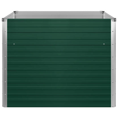 Canteiro jardim elevado 100x100x77cm aço galvanizado verde