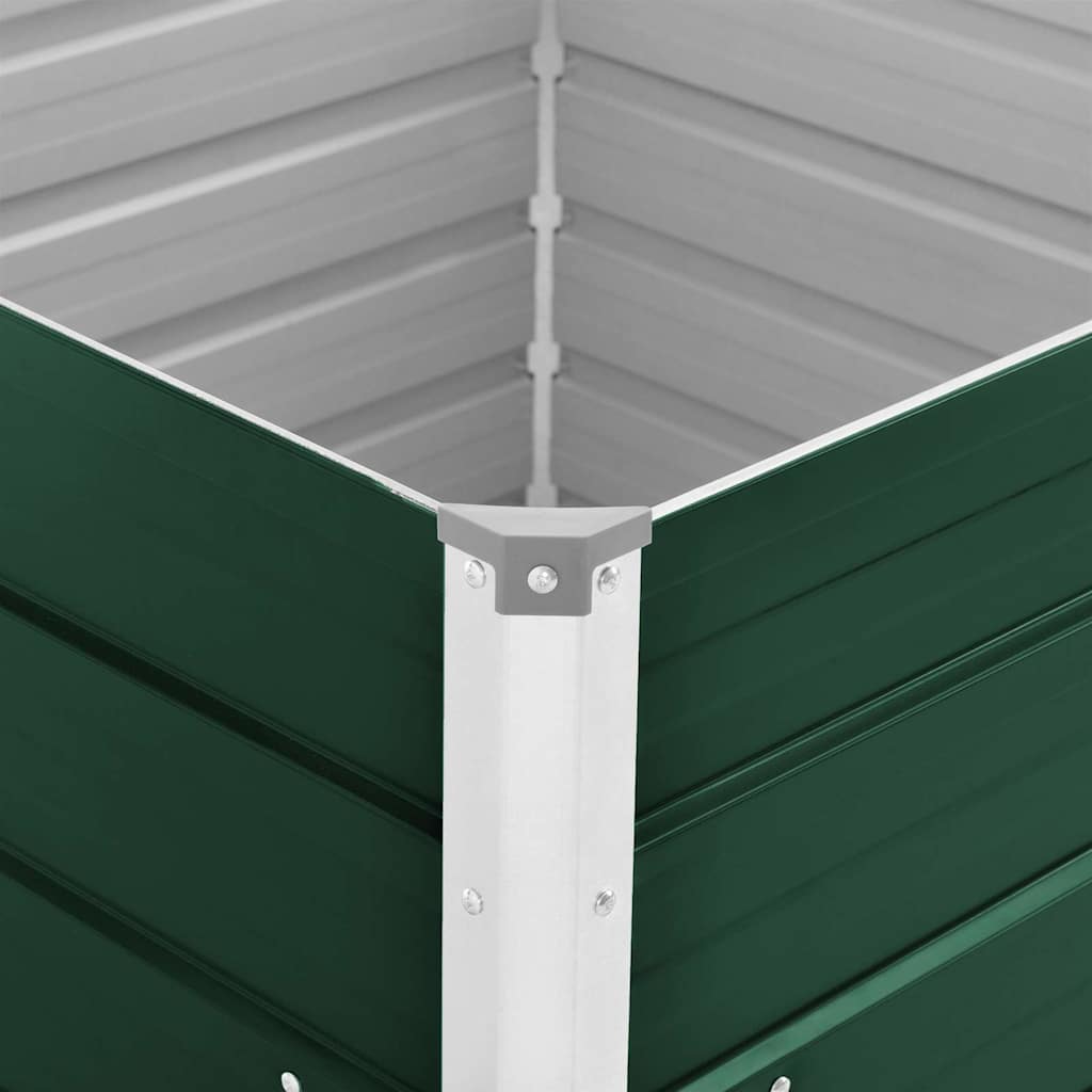 Canteiro jardim elevado 100x100x77cm aço galvanizado verde
