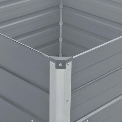 Canteiro jardim elevado 100x100x45 cm aço galvanizado cinzento