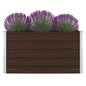 Canteiro jardim elevado 100x100x45 cm aço galvanizado castanho