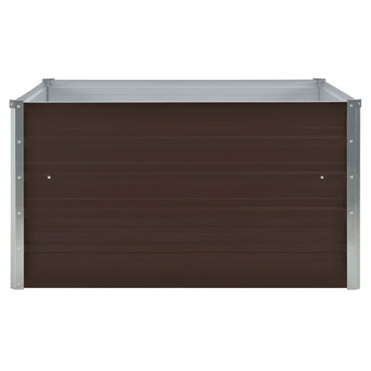 Canteiro jardim elevado 100x100x45 cm aço galvanizado castanho