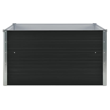 Canteiro jardim elevado 100x100x45 cm aço galvanizado antracite