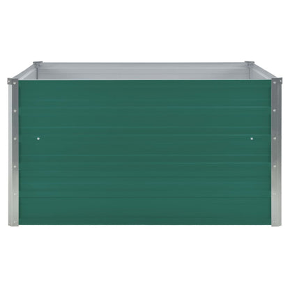Canteiro jardim elevado 100x100x45 cm aço galvanizado verde