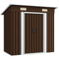 Abrigo de jardim 194x121x181 cm aço castanho
