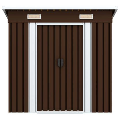 Abrigo de jardim 194x121x181 cm aço castanho