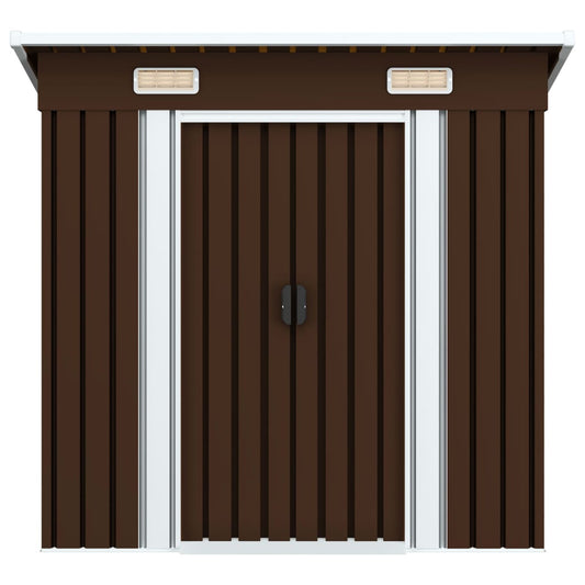Abrigo de jardim 194x121x181 cm aço castanho