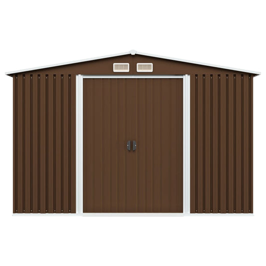 Abrigo de jardim 57x205x178 cm aço castanho