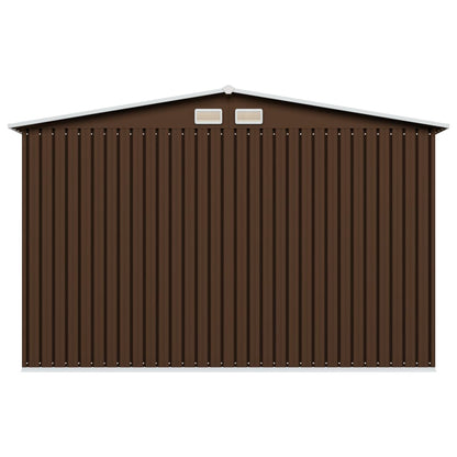 Abrigo de jardim 57x205x178 cm aço castanho
