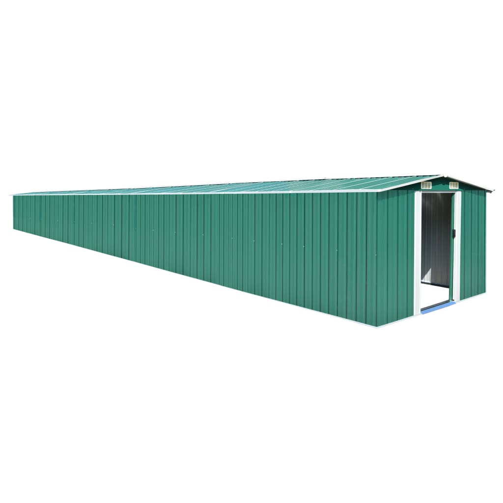 Abrigo de jardim 257x990x181 cm aço galvanizado verde