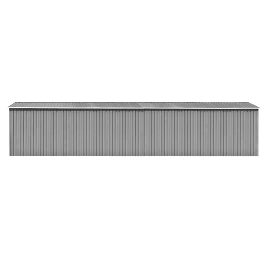 Abrigo de jardim 257x990x181 cm aço galvanizado cinzento