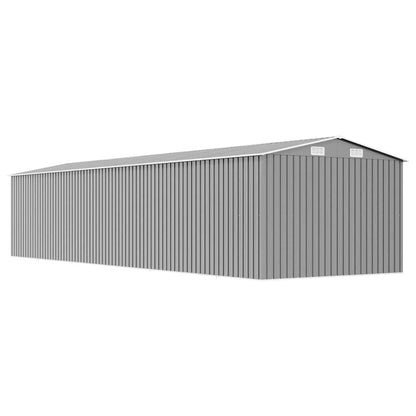 Abrigo de jardim 257x990x181 cm aço galvanizado cinzento