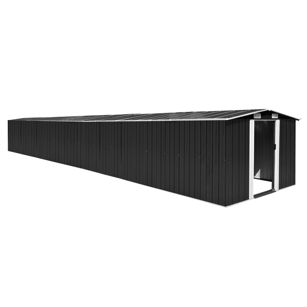 Abrigo de jardim 257x990x181 cm aço galvanizado antracite