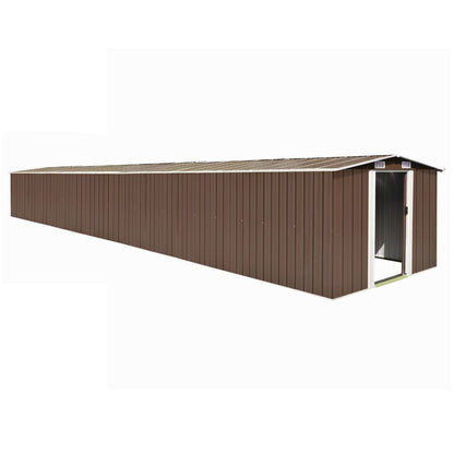 Abrigo de jardim 257x990x181 cm aço galvanizado castanho