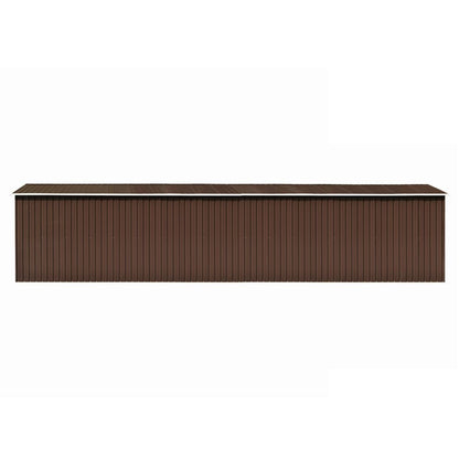 Abrigo de jardim 257x990x181 cm aço galvanizado castanho