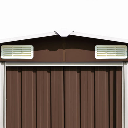 Abrigo de jardim 257x990x181 cm aço galvanizado castanho