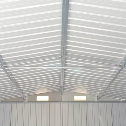 Abrigo de jardim 257x990x181 cm aço galvanizado castanho
