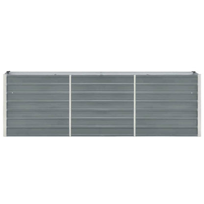 Canteiro elevado de jardim aço galvanizado 240x40x77cm cinzento