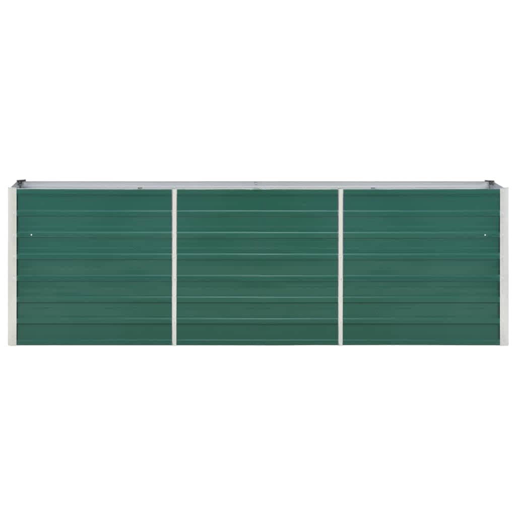 Canteiro elevado de jardim aço galvanizado 240x40x77 cm verde