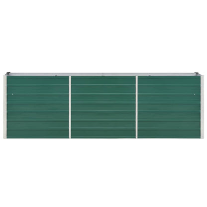 Canteiro elevado de jardim aço galvanizado 240x40x77 cm verde