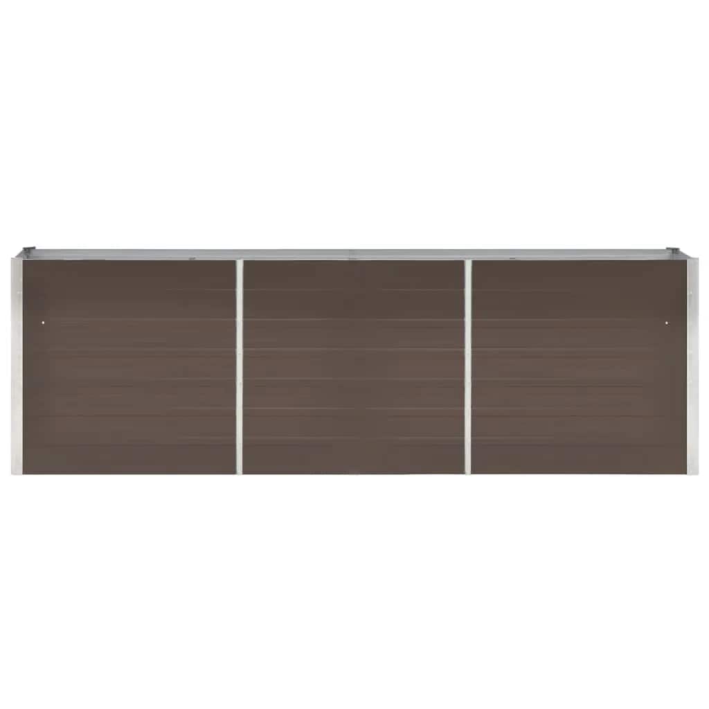 Canteiro elevado de jardim aço galvanizado 240x40x77cm castanho