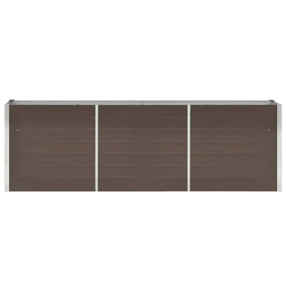 Canteiro elevado de jardim aço galvanizado 240x40x77cm castanho