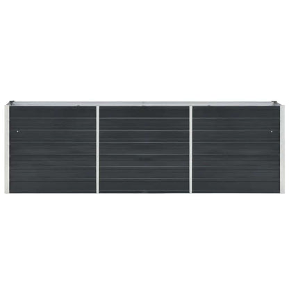 Canteiro elevado jardim aço galvanizado 240x40x77 cm antracite