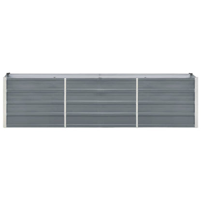 Canteiro elevado de jardim aço galvanizado 240x40x45cm cinzento