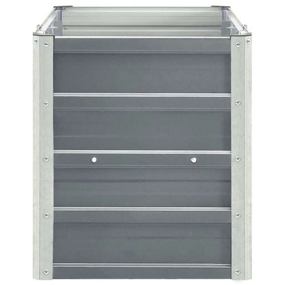 Canteiro elevado de jardim aço galvanizado 240x40x45cm cinzento
