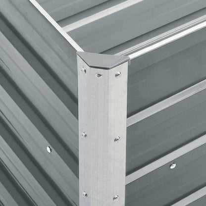 Canteiro elevado de jardim aço galvanizado 240x40x45cm cinzento