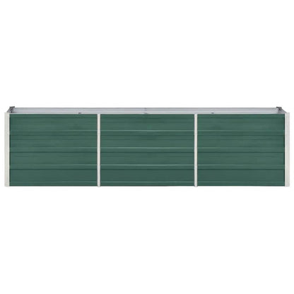 Canteiro elevado de jardim aço galvanizado 240x40x45 cm verde