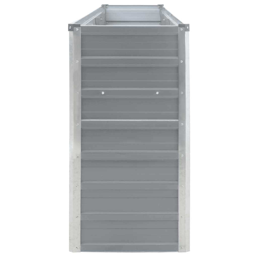 Canteiro jardim elevado 320x40x77 cm aço galvanizado cinzento