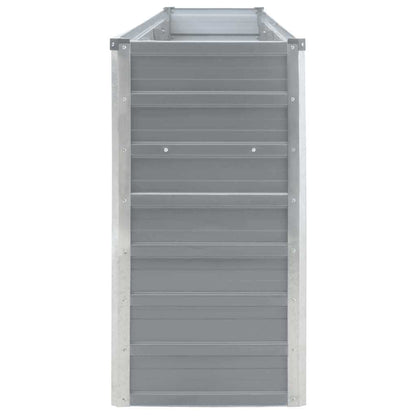 Canteiro jardim elevado 320x40x77 cm aço galvanizado cinzento