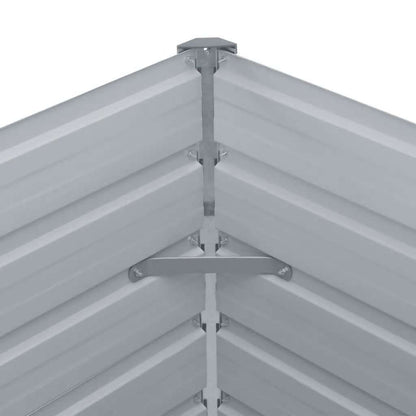 Canteiro jardim elevado 320x40x77 cm aço galvanizado cinzento