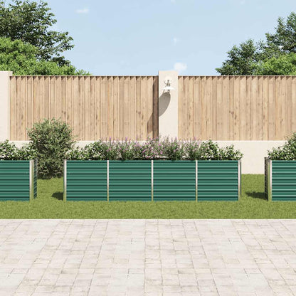 Canteiro jardim elevado 320x40x77 cm aço galvanizado verde