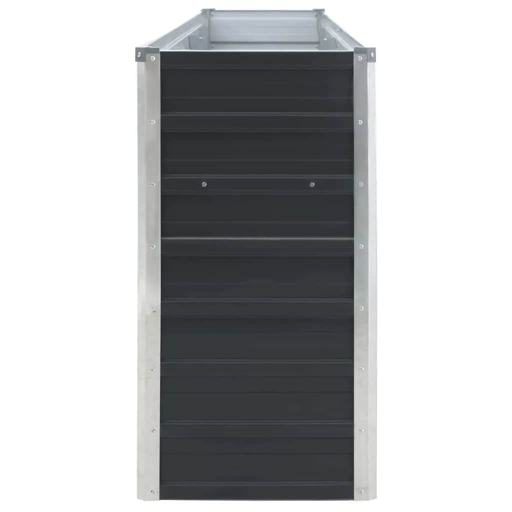 Canteiro jardim elevado 320x40x77 cm aço galvanizado antracite