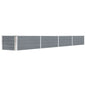 Canteiro elevado jardim aço galvanizado 320x40x45 cm cinzento