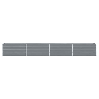 Canteiro elevado jardim aço galvanizado 320x40x45 cm cinzento