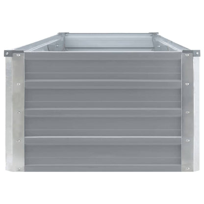 Canteiro elevado jardim aço galvanizado 320x40x45 cm cinzento