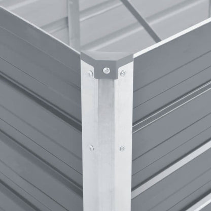 Canteiro elevado jardim aço galvanizado 320x40x45 cm cinzento