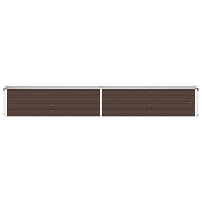 Canteiro elevado jardim aço galvanizado 320x40x45 cm castanho