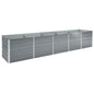 Canteiro elevado jardim aço galvanizado 400x80x45 cm cinzento