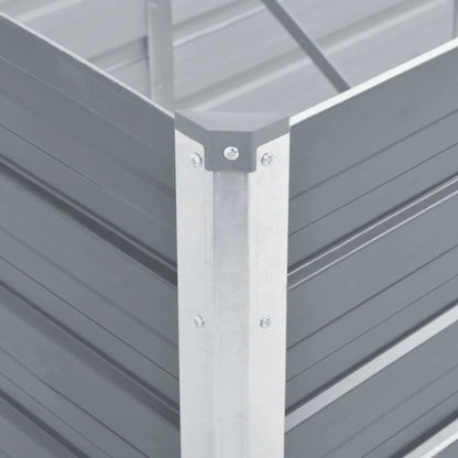 Canteiro elevado jardim aço galvanizado 400x80x45 cm cinzento