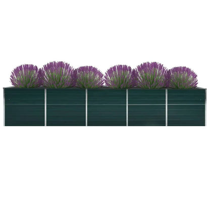 Canteiro elevado jardim aço galvanizado 400x80x45 cm verde
