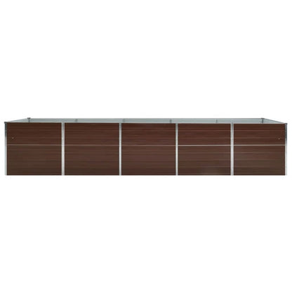 Canteiro elevado jardim aço galvanizado 400x80x45 cm castanho