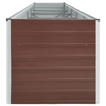 Canteiro elevado jardim aço galvanizado 400x80x45 cm castanho