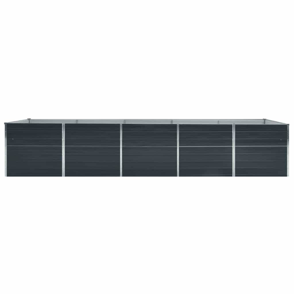Canteiro elevado jardim aço galvanizado 400x80x45 cm antracite