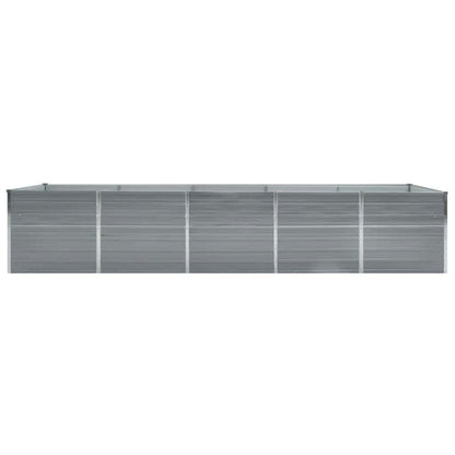 Canteiro elevado de jardim 400x80x77cm aço galvanizado cinzento