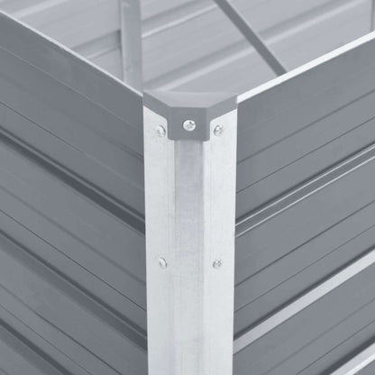 Canteiro elevado de jardim 400x80x77cm aço galvanizado cinzento